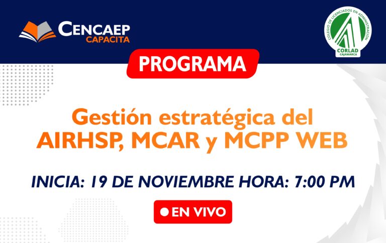 Programa de Especialización “Gestión estratégica del AIRHSP, MCAR y MCPP WEB”