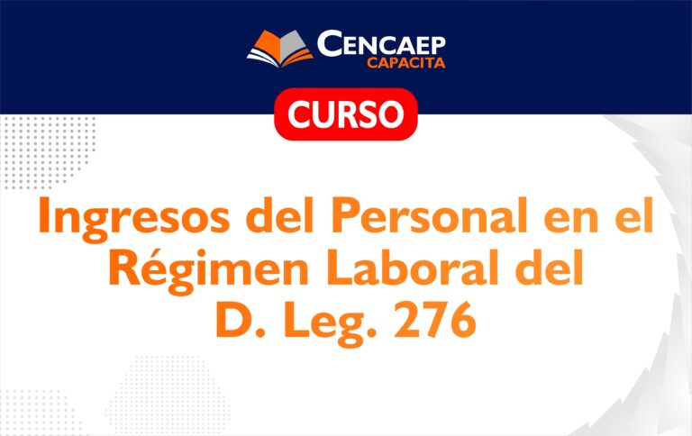 CURSO: Ingresos del Personal en el Régimen Laboral del D. Leg. 276