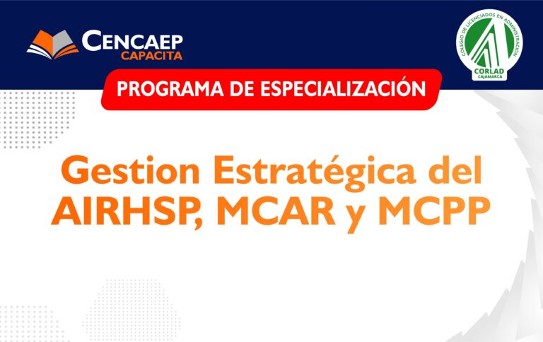 PROGRAMA: Gestión Estratégica del AIRHSP, MCAR y MCC WEB