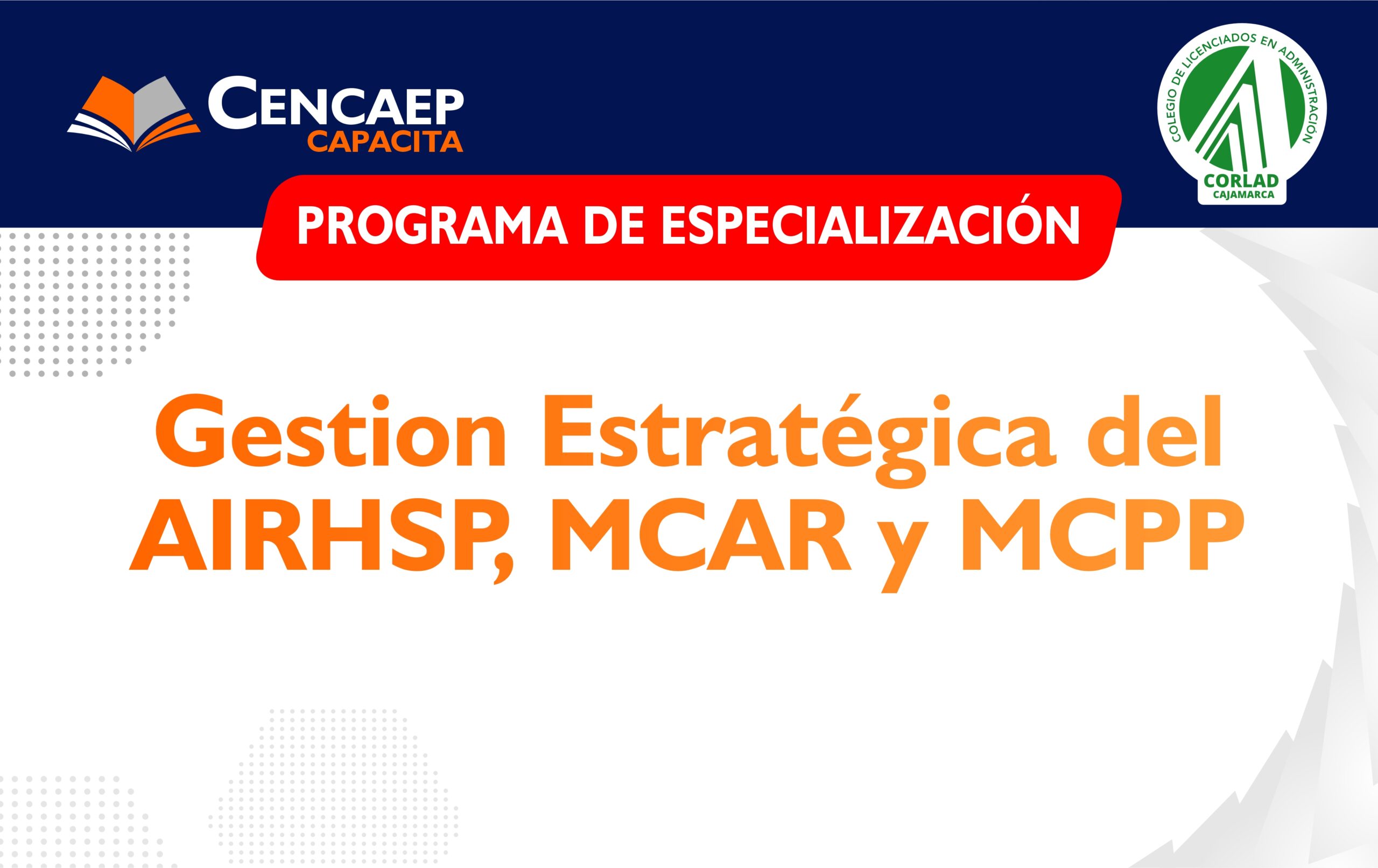 PROGRAMA: Gestión Estratégica del AIRHSP, MCAR y MCC WEB